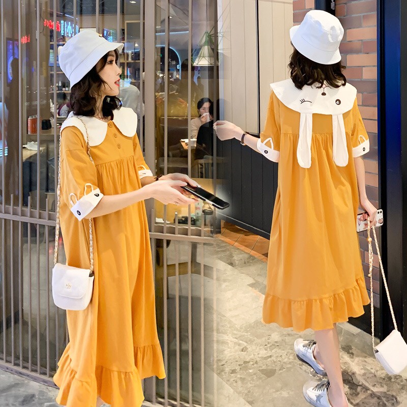 Váy cotton mặc nhà kute Váy bầu cotton cute 𝐕𝟏𝟑𝟒