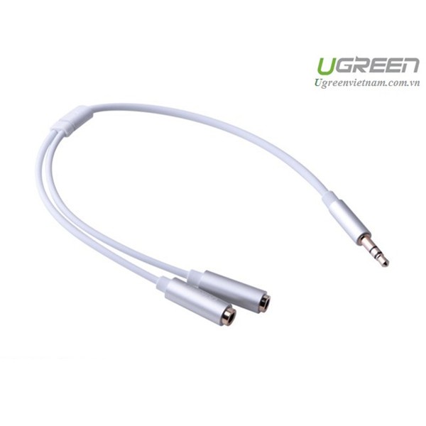 Cáp chia 2 cổng Audio 3,5mm dài 20cm chính hãng Ugreen 10780