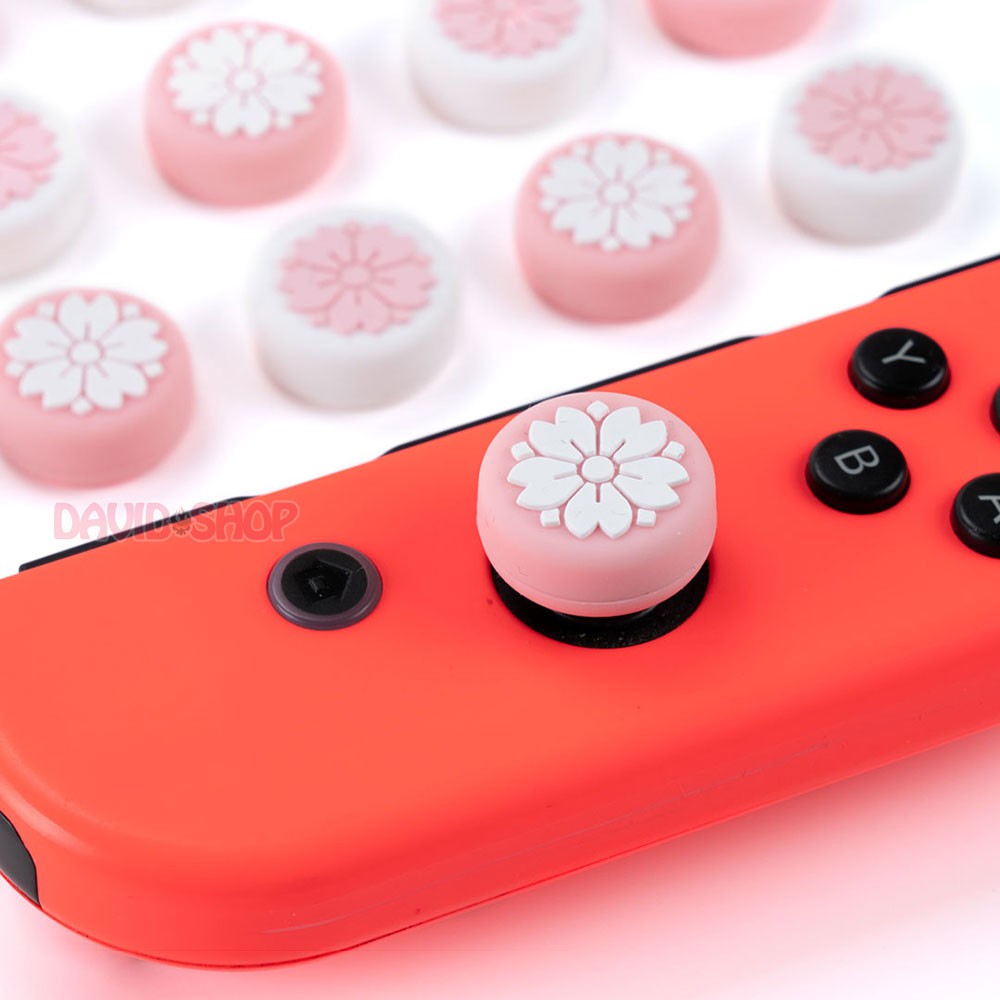 Núm bọc analog Sakura (hoa anh đào) cao cấp hãng Geekshare cho Joy-Con - Nintendo Switch / Nintendo Switch Lite