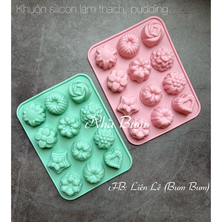Khuôn silicon hình hoa, pudding, kẹo