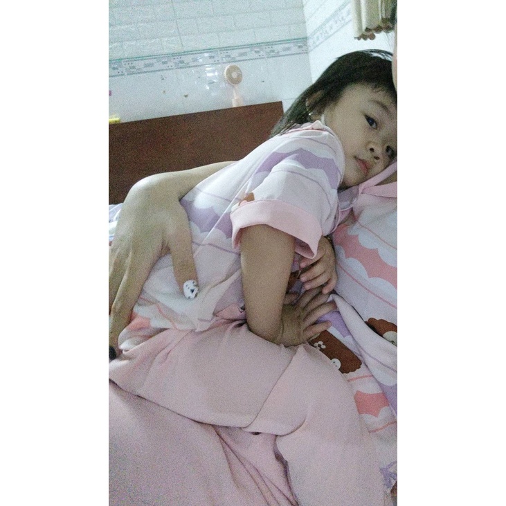 Bộ đồ ngủ trẻ em, pijama lụa mango áo tay ngắn quần dài cổ bèo - Myna Pyjamas