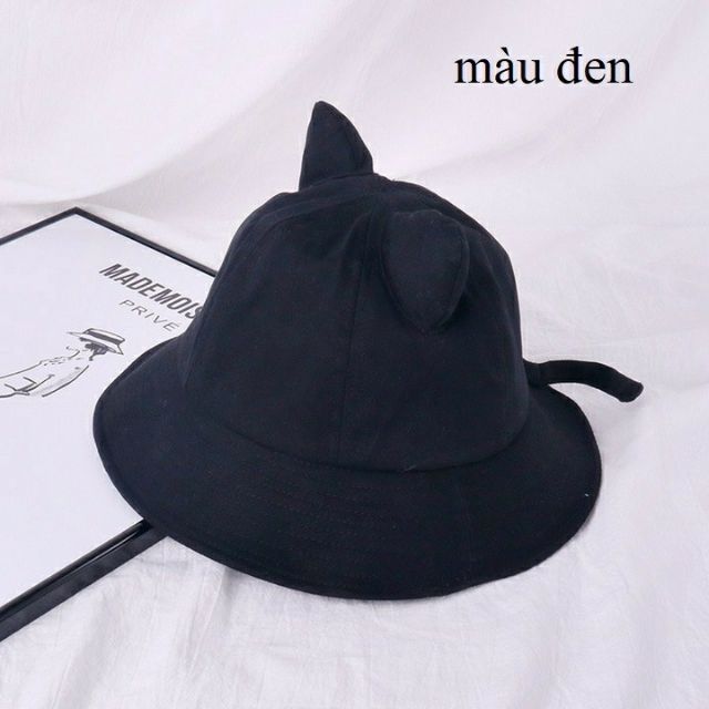 Nón bucket tai mèo có đuôi ngộ nghĩnh(hàng loại 1)