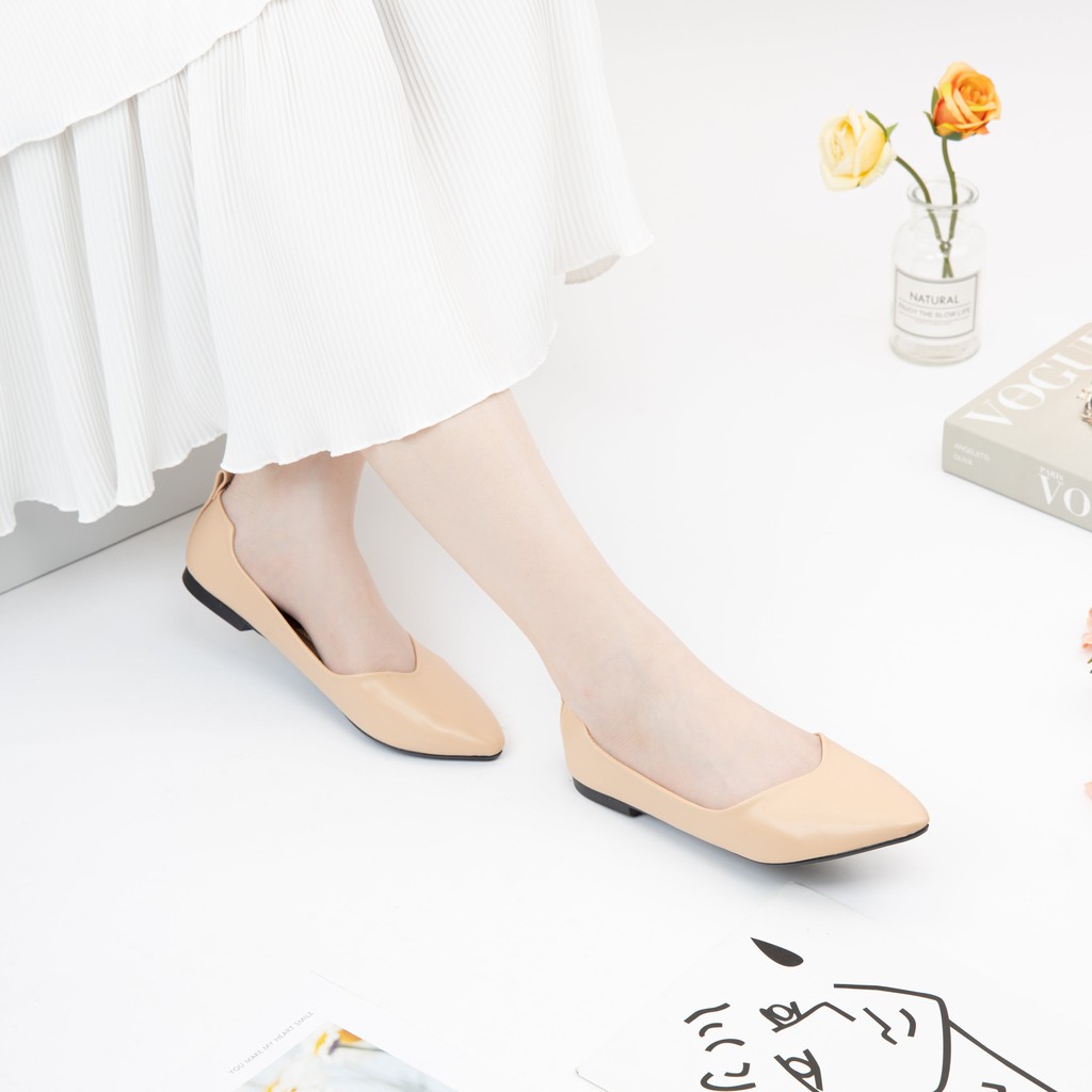 [Mã FATHANG5 giảm 10K đơn 50K] Giày búp bê nữ mũi nhọn đế bệt MWC NUBB- 2170 | BigBuy360 - bigbuy360.vn