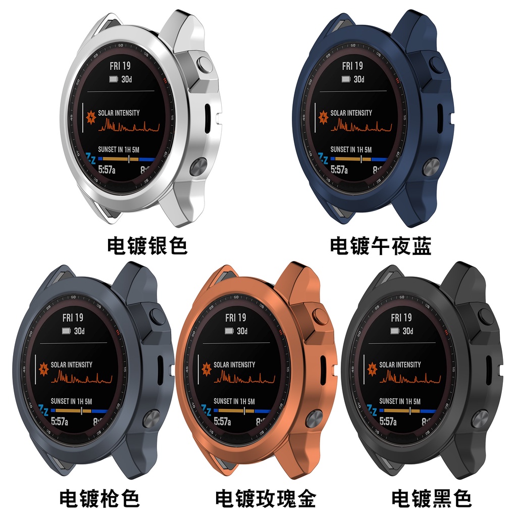 Bao Da Có Khung Mạ Năng Lượng Mặt Trời Dùng Cho garmin fenix 7 7x 7s Ốp
