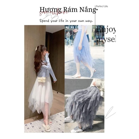 Chân váy dài phối ren lưới xuyên thấu thời trang nữ tính  capnhatxuhuong