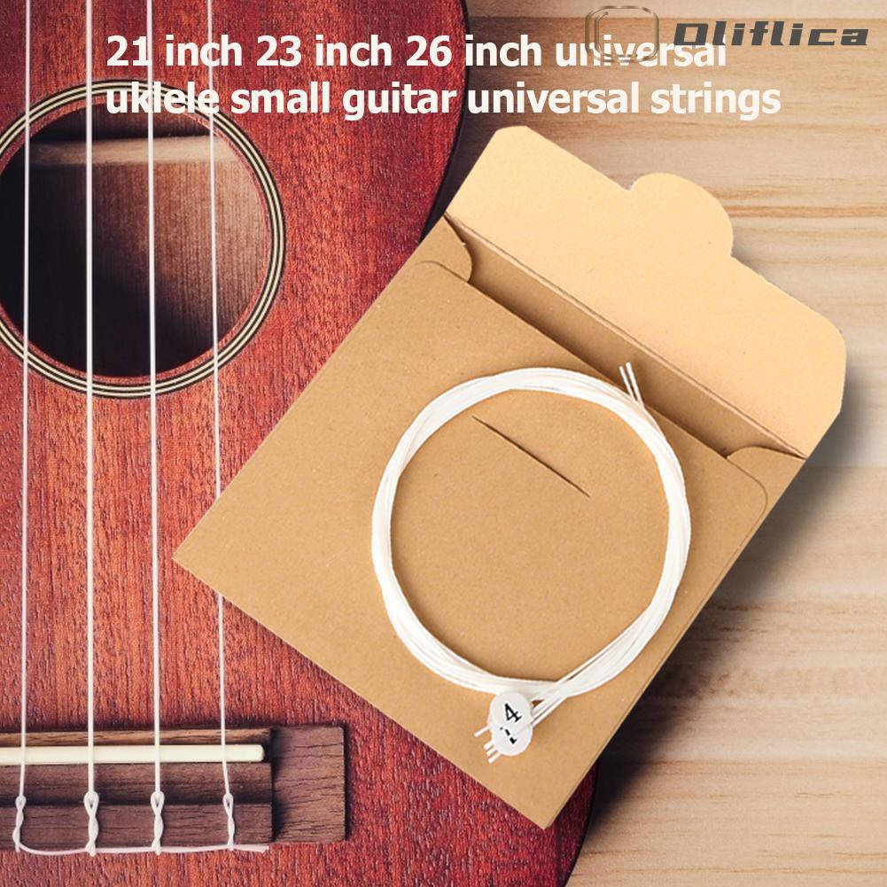 Mới Set 4 Dây Đàn Ukulele 21 23 26 Inch Màu Trắng