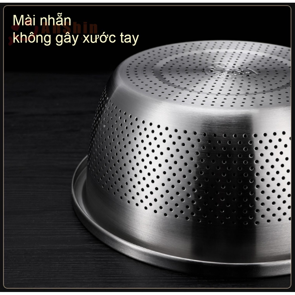 Bộ thau rổ Inox đa năng có bàn nạo rau củ