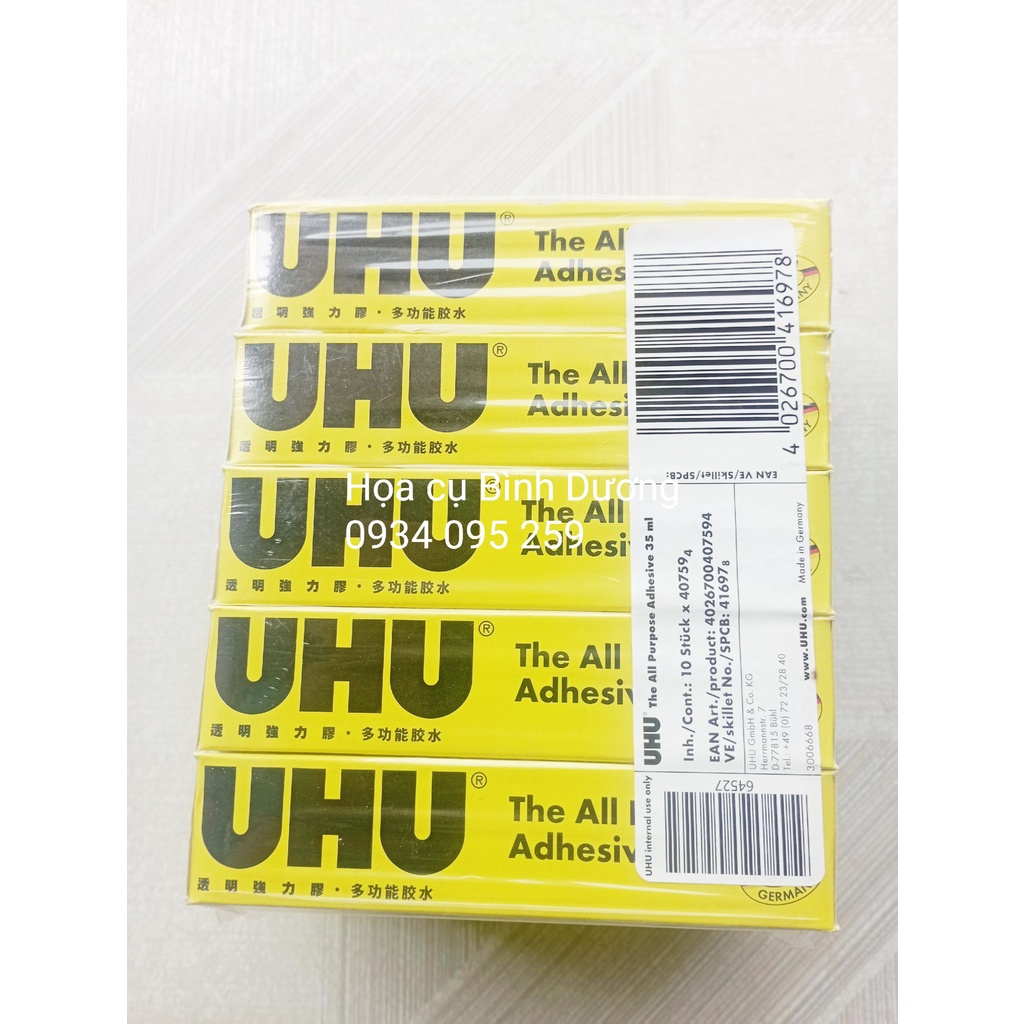 Keo UHU 35ml dán vải,  sứ,  gỗ,  da,  mô hình DIY