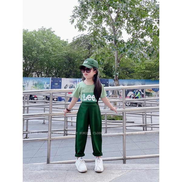 Set bộ Lee kèm mũ cho bé gái 15- 35kg