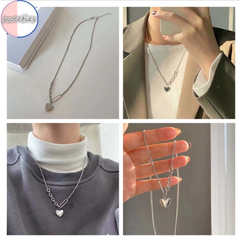 Vòng cổ mặt hình trái tim đơn giản thời trang dành cho nữ