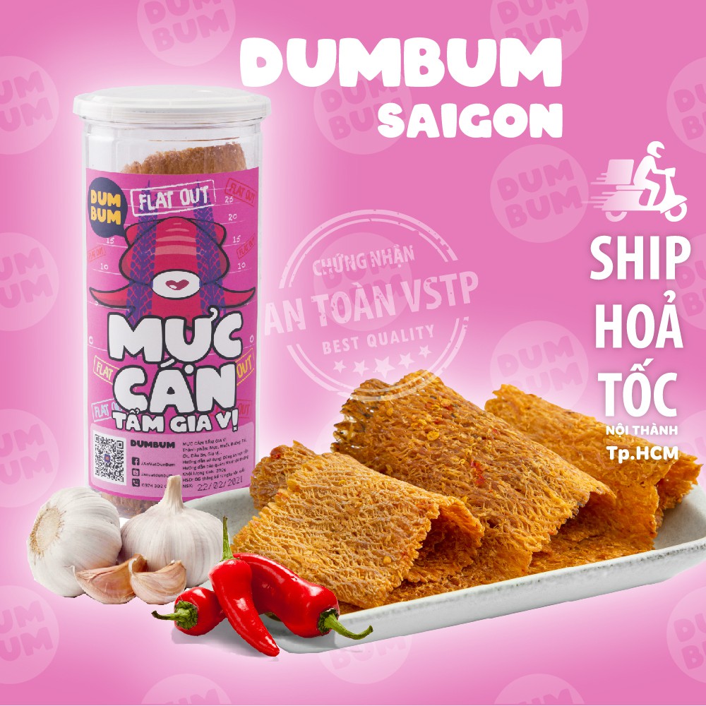 Mực cán tẩm gia vị DumBum 180g đồ ăn vặt Sài Gòn DUMBUM