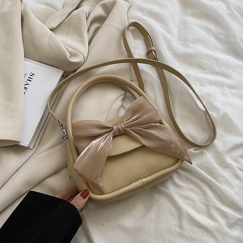 Ielgy Niche Túi Vuông Nhỏ Kết Cấu Cao Cấp Kết Cấu Nơ Dành Cho Nữ