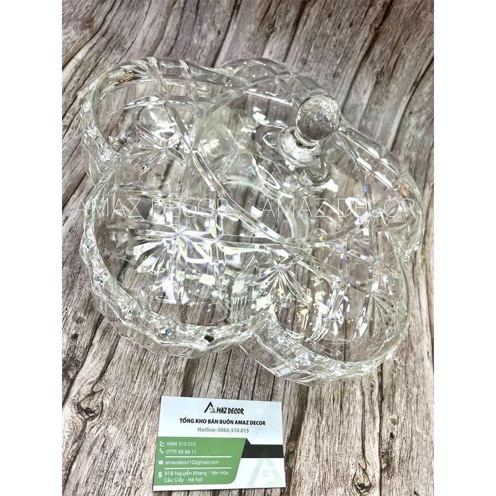 SALE NGHỈ TẾT Khay mứt Tết bánh kẹo đẹp hoa quả sấy khô trong suốt 6 ngăn nhựa trong Acrylic cao cấp sang trọng giá rẻ
