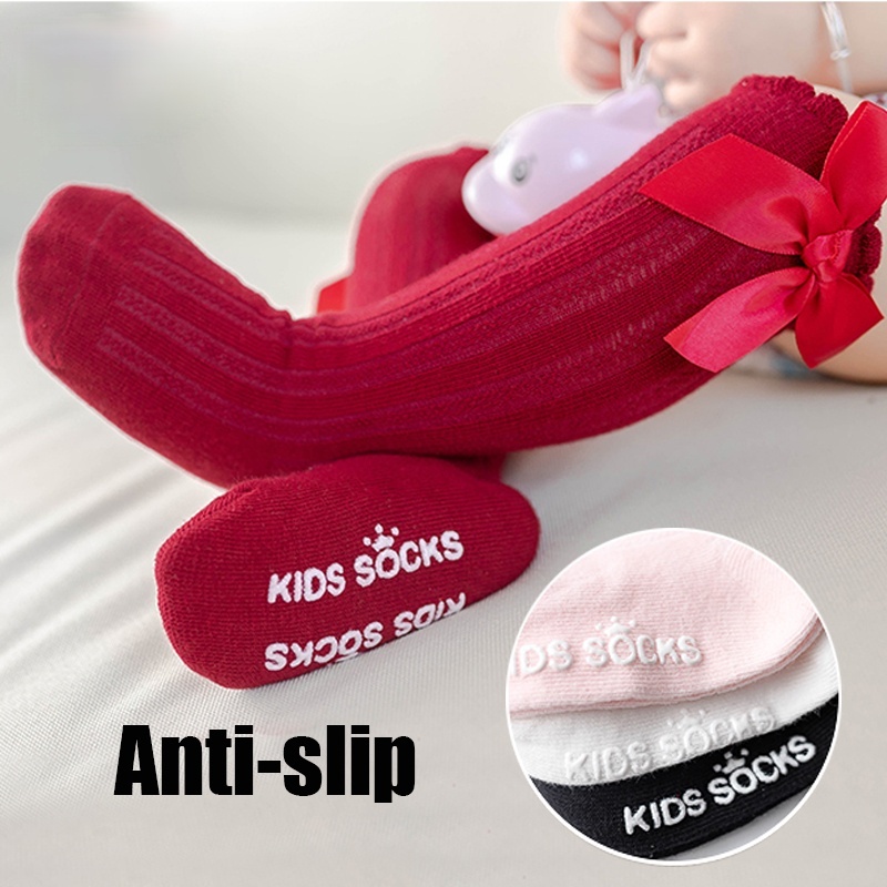 Vớ cotton Dài Qua Gối Đính Nơ Thời Trang Xuân Thu Cho Bé Gái 0-4 Tuổi