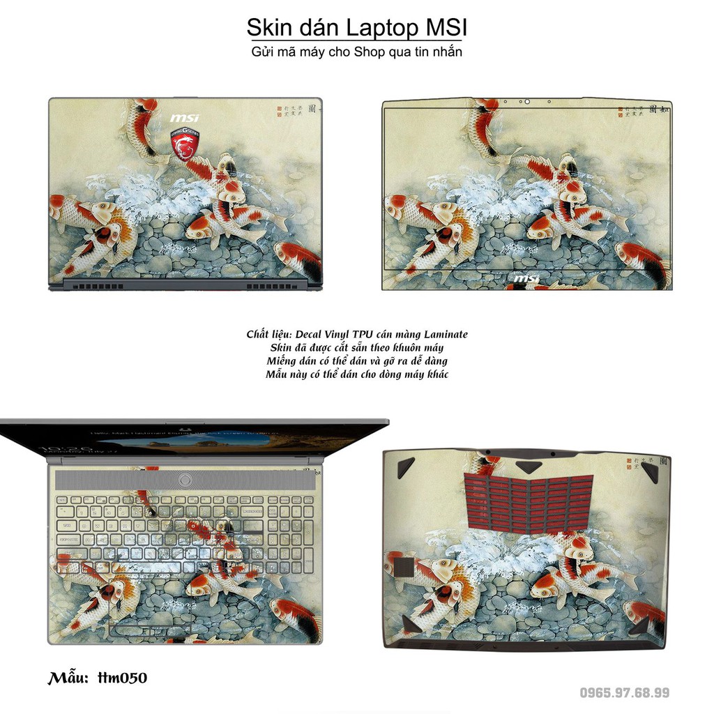 Skin dán Laptop MSI in hình Tranh thủy mặc _nhiều mẫu 2 (inbox mã máy cho Shop)