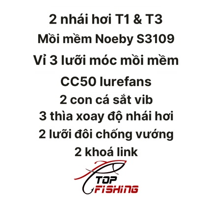 [GiẢM GIÁ] Combo Mồi Lure 3 Tầng Nước Nổi - Lửng - Đáy ( Rất Nhạy Cá ) TopFishing