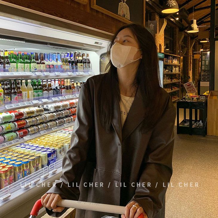 ☒✔Áo Khoác Da pu Dáng Rộng Phong Cách Hàn Quốc Thời Trang Mùa Thu Cho Nữ