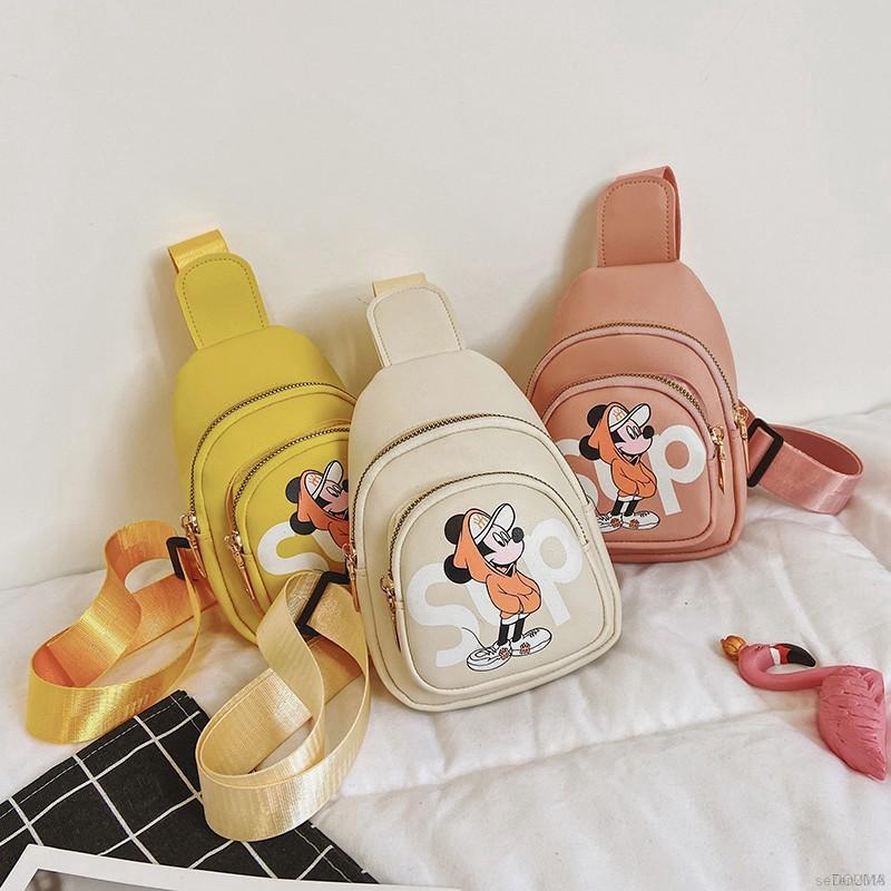 Túi Đeo Chéo Hình Chuột Mickey Dễ Thương Cho Bé