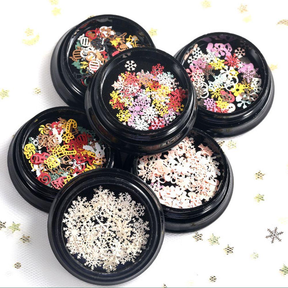 Bộ 100 Phụ Kiện Kim Sa Hình Bông Tuyết Tuần Lộc Cây Thông Giáng Sinh 3D Lấp Lánh Cho Nữ DIY