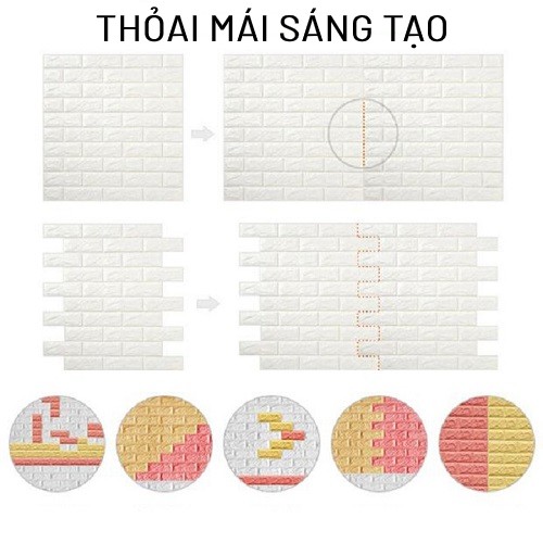 Xốp Dán Tường 3D Khổ 70x77CM - Dễ Dàng Thi Công, Tạo Không Gian Đẹp Nhất Cho Ngôi Nhà Của Bạn