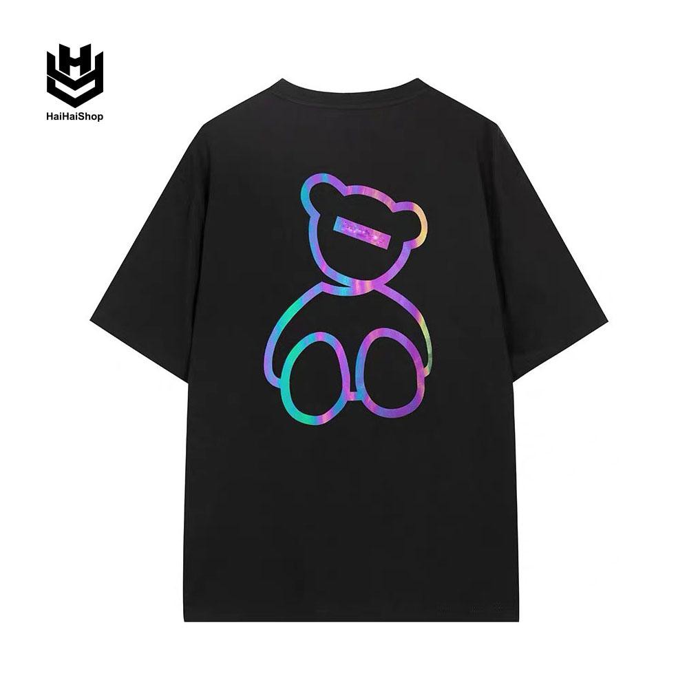 Áo Thun Phản Quang Gấu LilBear Cotton 75% Form Rộng Unisex Nam Nữ Rẻ Đẹp TATO CLOTHING