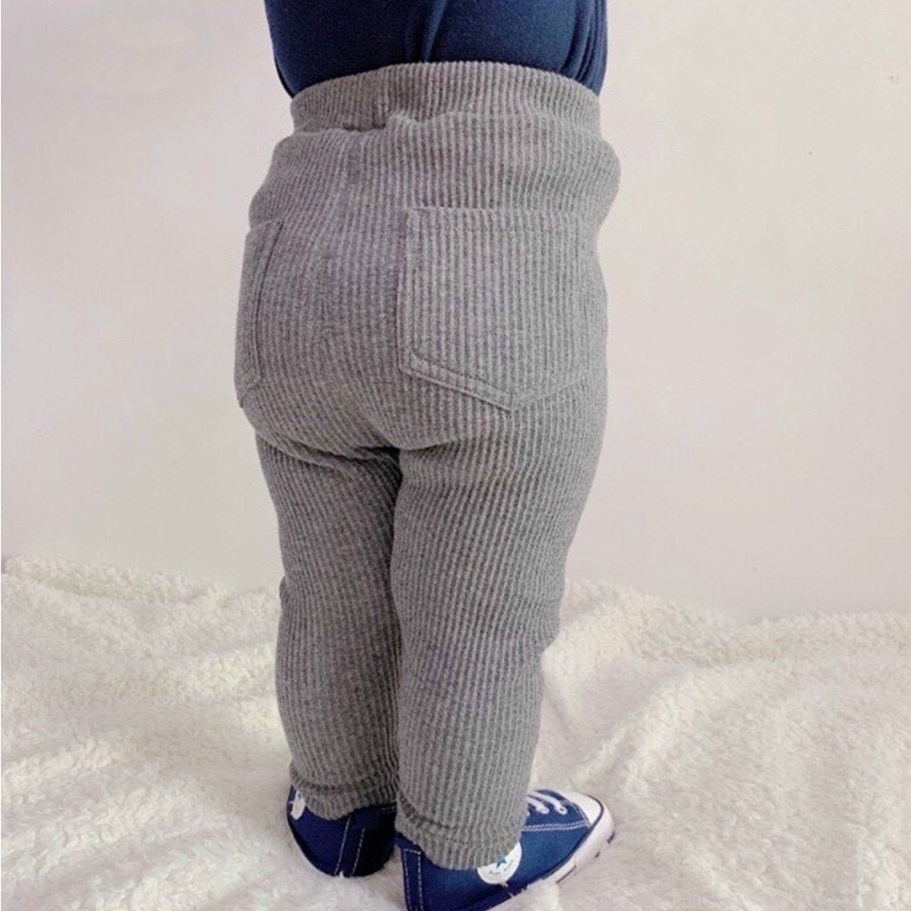 quần thun gân cho bé trai bé gái quần dài len tăm legging hàn 2 túi cho bé lili.kids QCD05