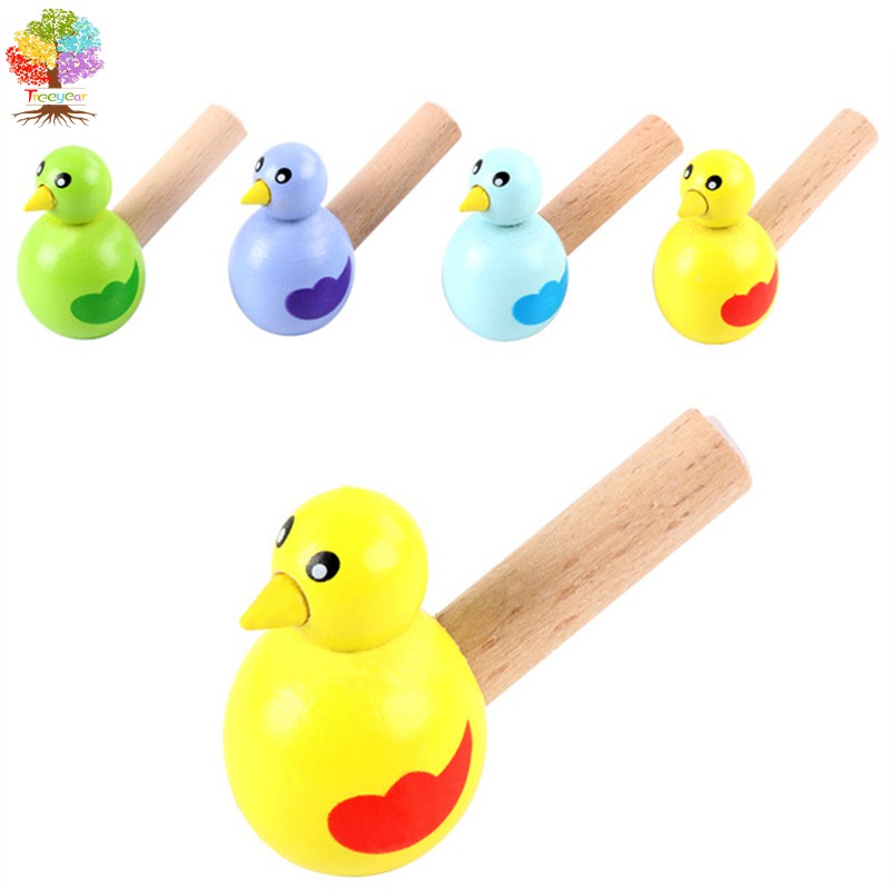 Còi TREEYEAR gỗ thiết kế chú chim hoạt hình đáng yêu dành cho trẻ em 0-3 tuổi