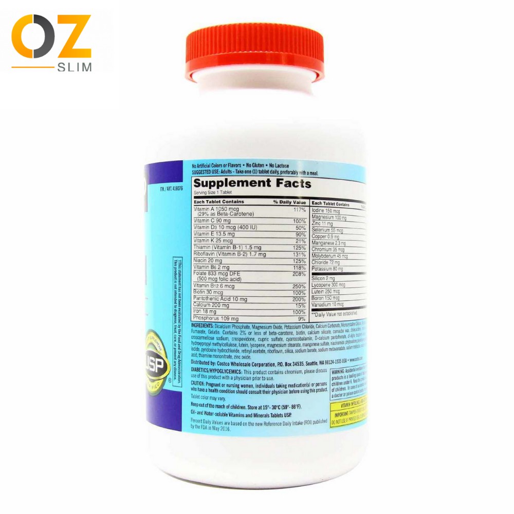Vitamins Tổng Hợp Kirkland Daily Multi Vitamins and Minerals 500 viên Nhập Khẩu Mỹ