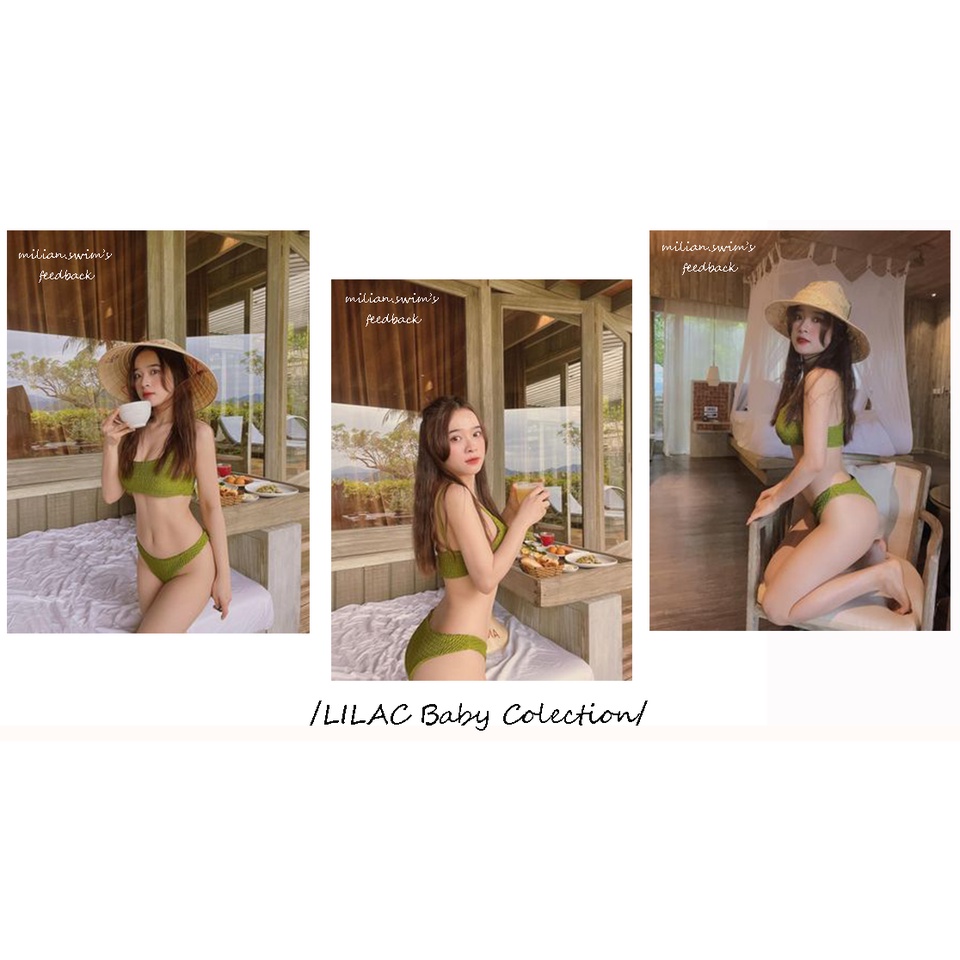 Bikini smoked hai mảnh vải nhún - 𝙇𝙄𝙇𝘼𝘾 𝙗𝙞𝙠𝙞𝙣𝙞