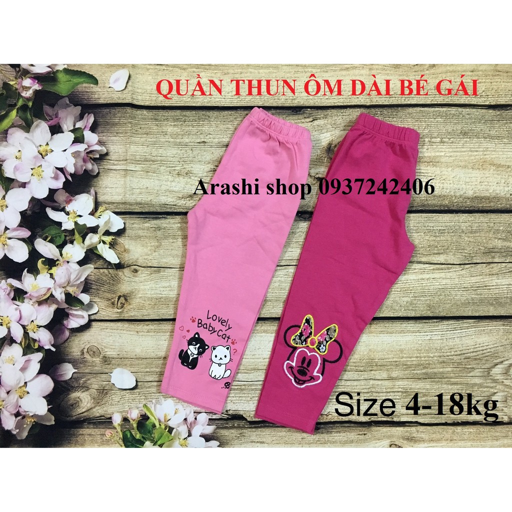 Set 2 quần thun ôm dài bé gái 4-18kg