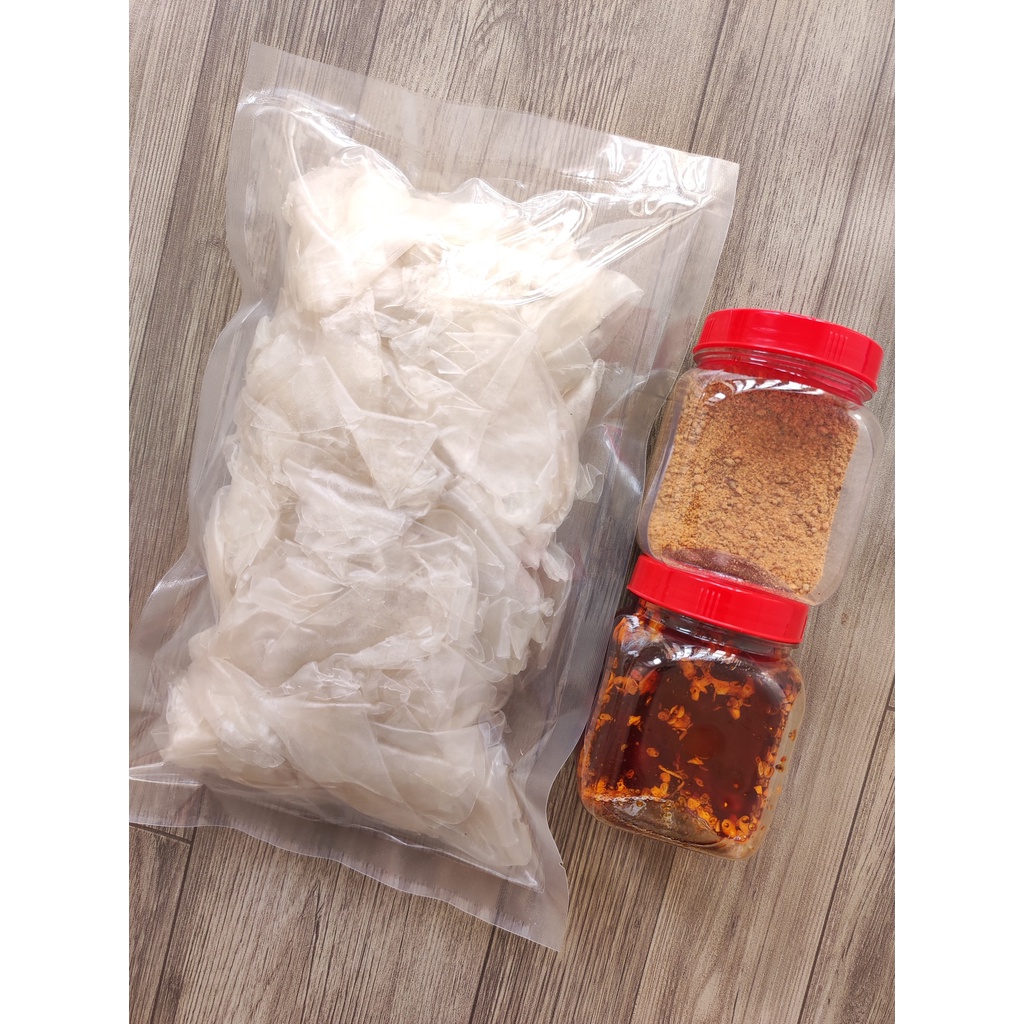 [500g PSMN sa tế] | Combo 500g bánh tráng phơi sương + hủ muối nhuyễn + hủ sa tế | Chợ Cô Thu