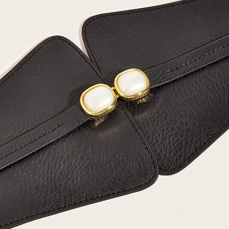 Thắt Lưng Giả Da Bản Rộng Co Giãn Họa Tiết Hình Học Hợp Thời Trang Cho Nữ