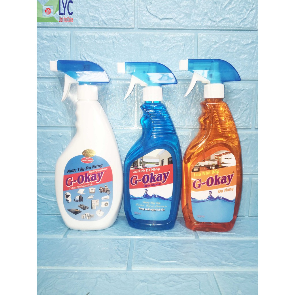NƯỚC LAU BẾP ĐA NĂNG G-OKAY BÌNH XỊT THÔNG MINH CHAI 600ML