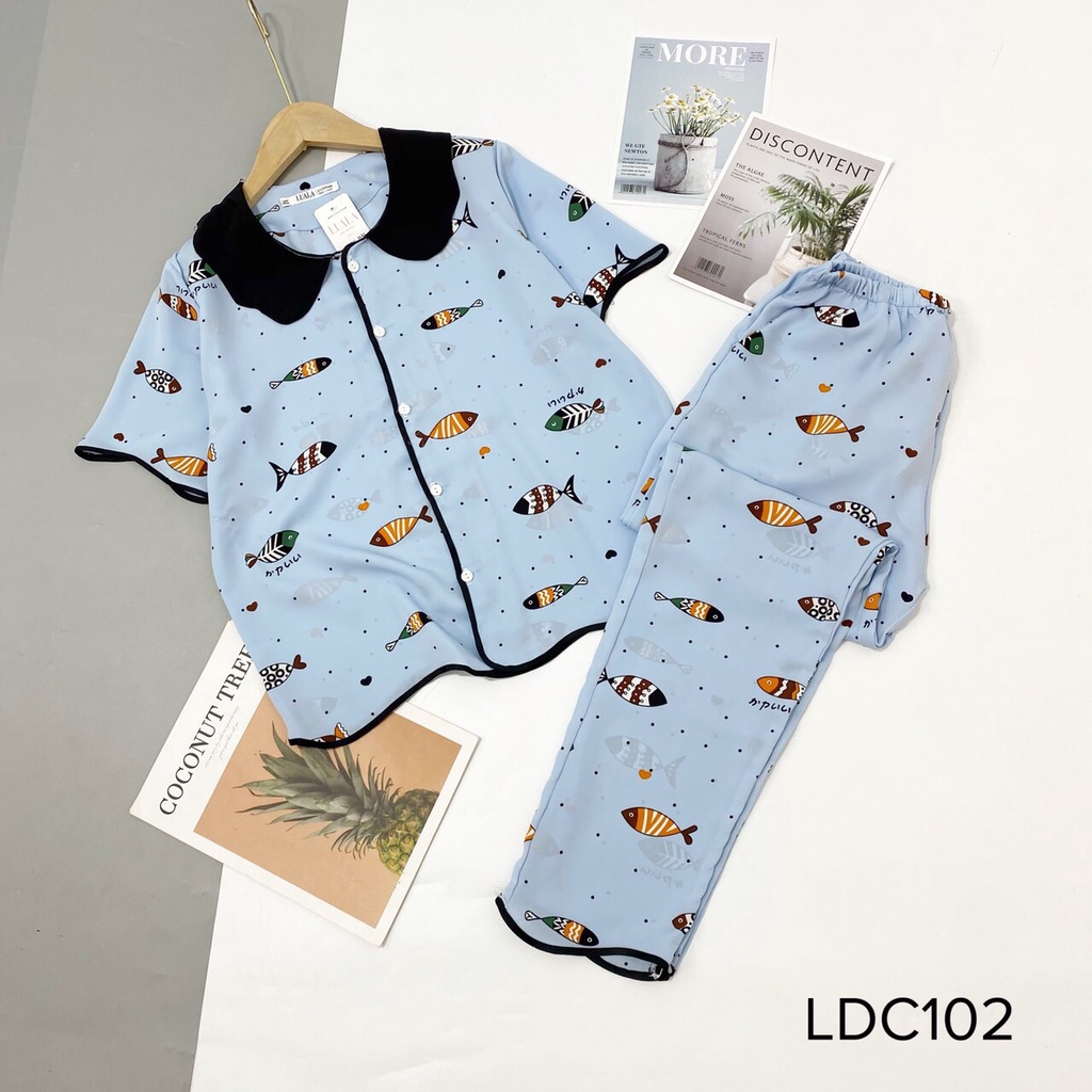 [Pijama Cao Cấp Fullsize] Pijama Ngắn Tay - Bộ Mặc Nhà Cộc Dài Lụa Satin Cao Cấp Mềm Mại An Toàn Với Làn Da