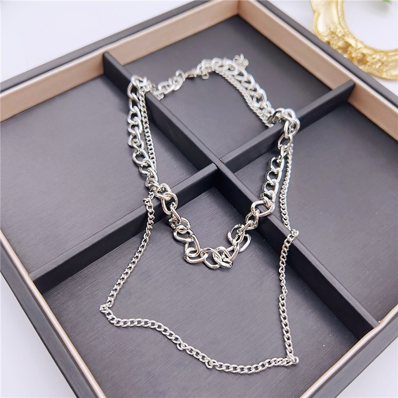 Dây chuyền nam nữ BROO xích trơn nhiều lớp, chuỗi vòng cổ unisex titan màu bạc đẹp cá tính