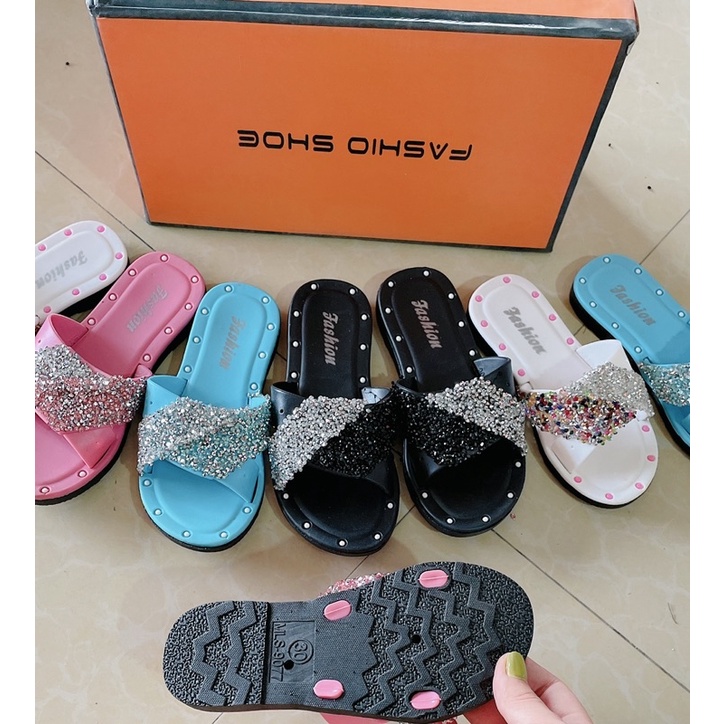 dép trẻ con nữ - dép bé gái quai đã chéo siêu đẹp(17cm-19cm)
