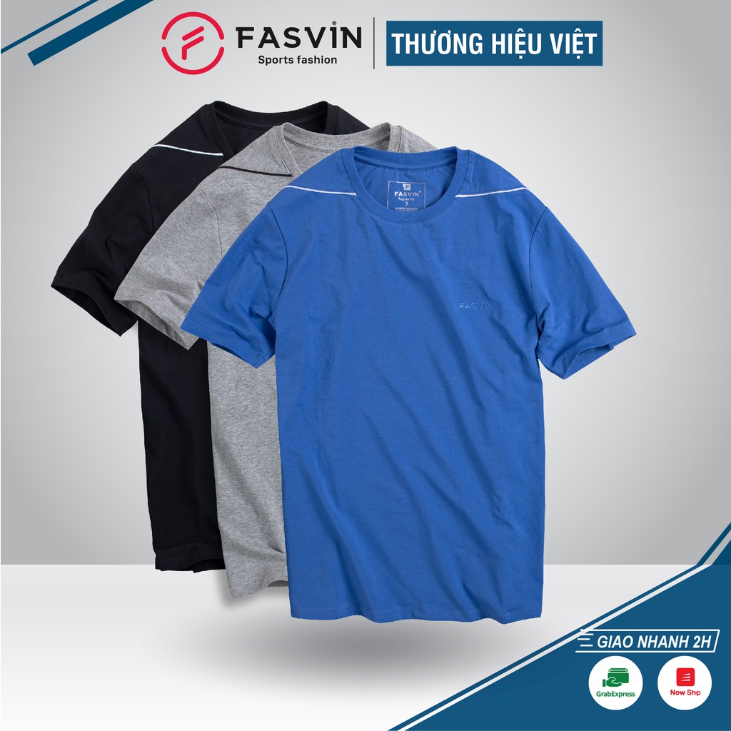 Áo thun nam cổ tròn Fasvin TS20234.HN vải cotton mềm mịn thoáng mát không bai không xù, bền màu