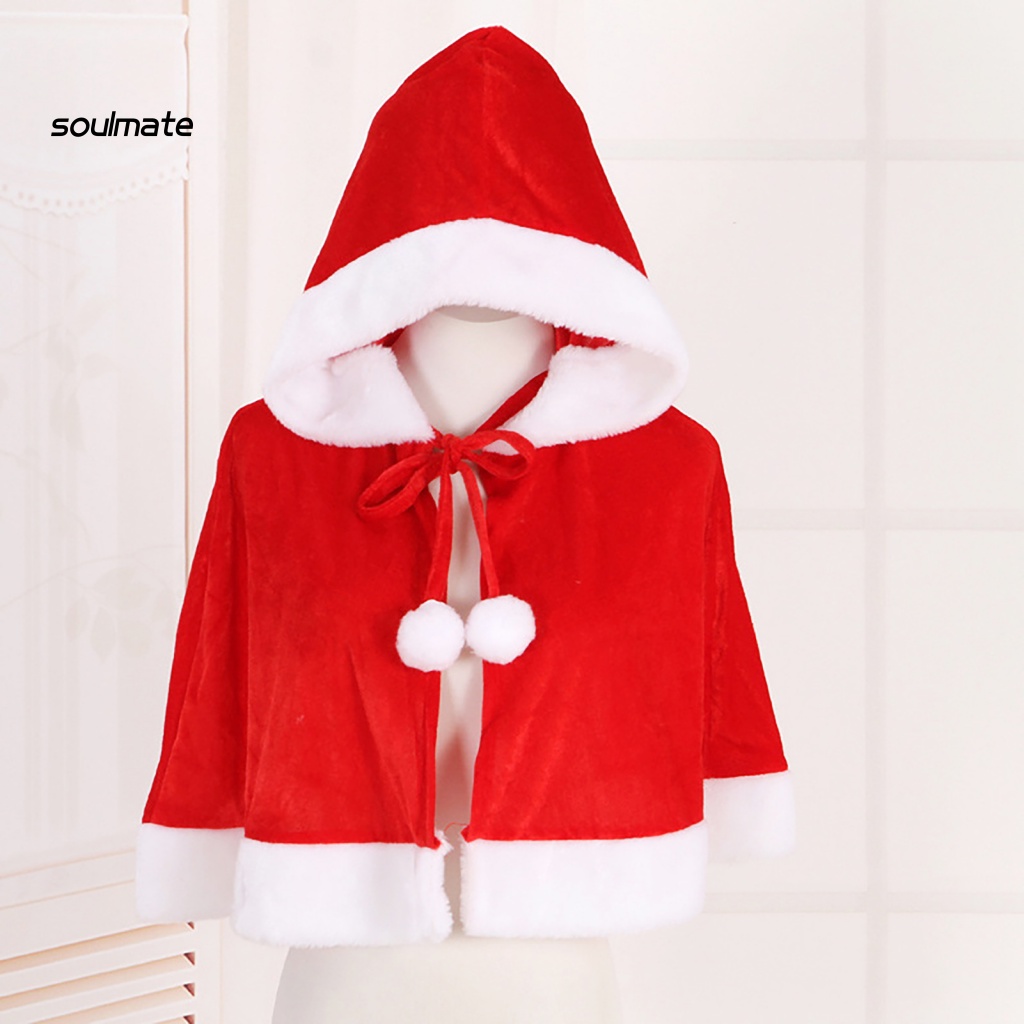 Áo Choàng Có Mũ Hóa Trang Ông Già Noel Dễ Thương Cho Bé