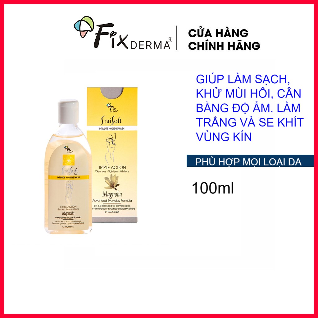 Gel Vệ Sinh Hương Mộc Lan Fixderma Srai Soft Gel – Magnolia: Làm sạch, khử mùi hôi, cân bằng độ ẩm