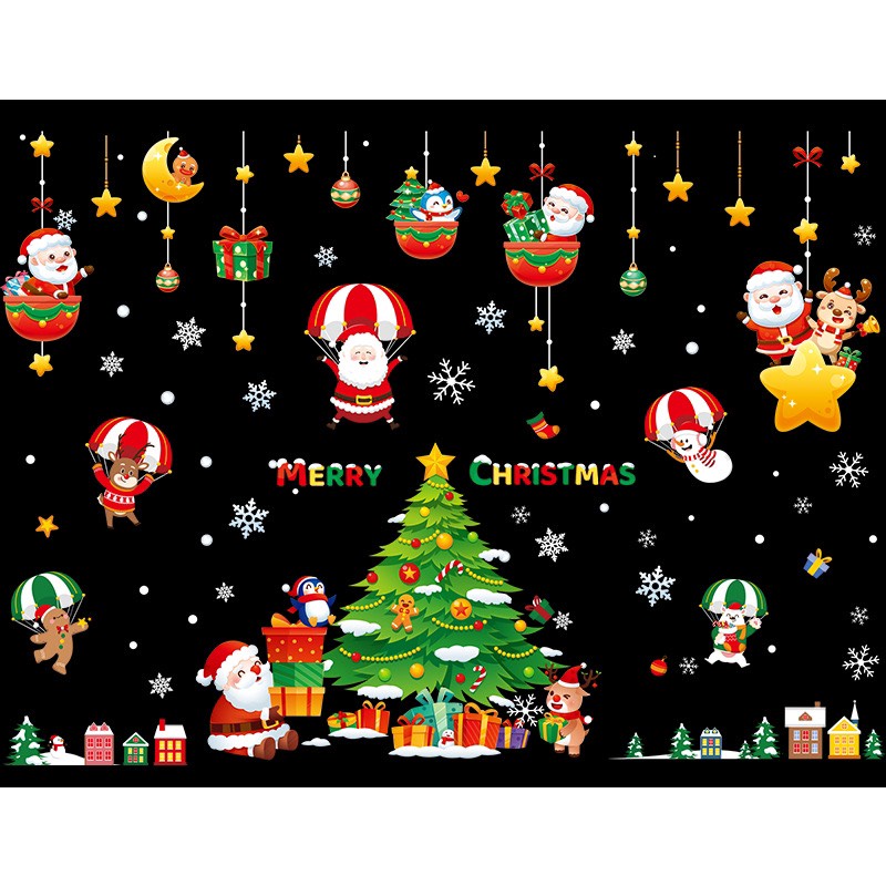 Decal dán kính giáng sinh trang trí noel 2022 TUNG DECOR KT 60*90cm nhiều mẫu sẵn keo dễ dàng bóc dính | BigBuy360 - bigbuy360.vn