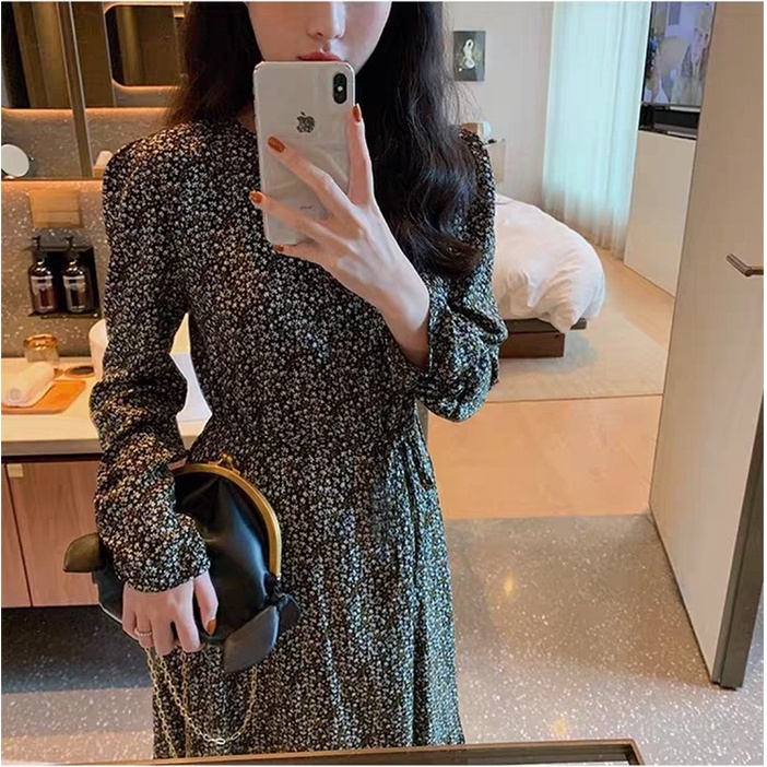 [CÓ SẴN] 💚 Váy hoa nhí dài tay chất liệu cao cấp mềm mát, phong cách retro đẹp mê 💚 | BigBuy360 - bigbuy360.vn