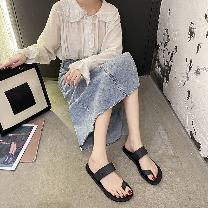 Dép sandal IELGY đế bằng bằng pvc thời trang mùa hè phong cách Hàn Quốc cho nữ