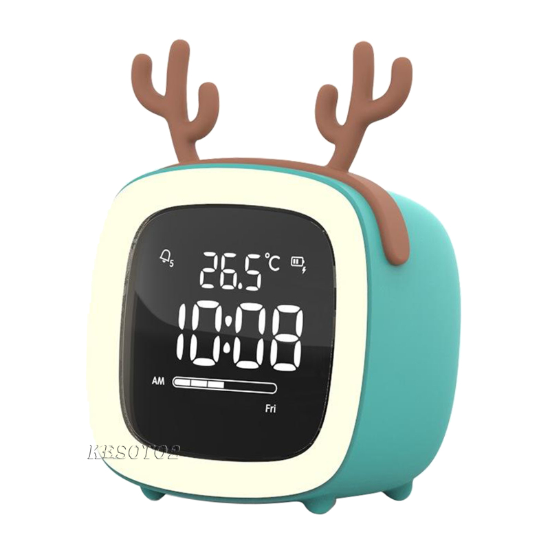 [KESOTO2]Digital Alarm Clock Nightstand Snap Timer Bedside Clock 12/24H Blue
