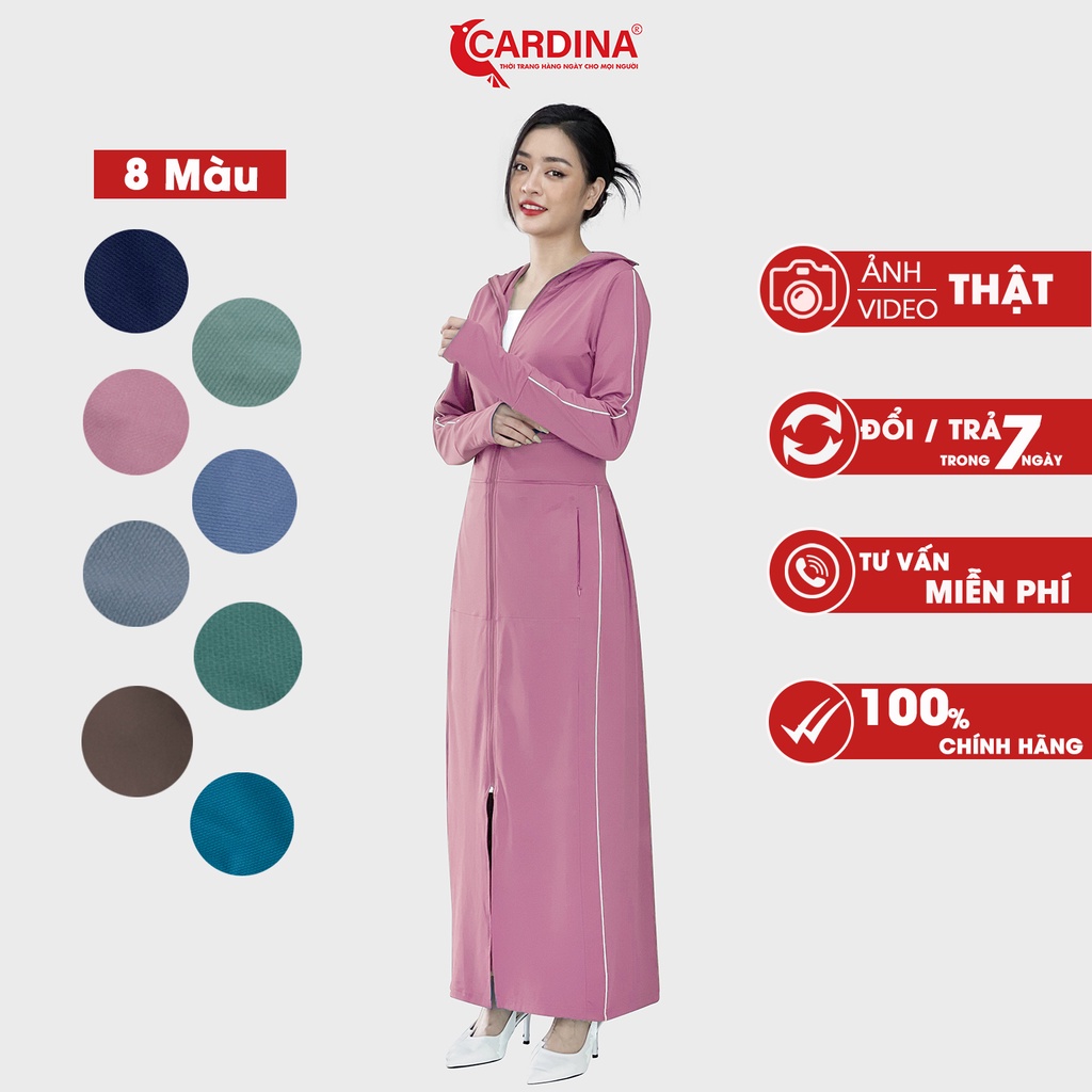 Áo Chống Nắng Nữ 𝐂𝐀𝐑𝐃𝐈𝐍𝐀 2 Lớp Dáng Dài Liền Thân Chất Thun Lạnh Nhật Cao Cấp Chống Tia UV 2BC