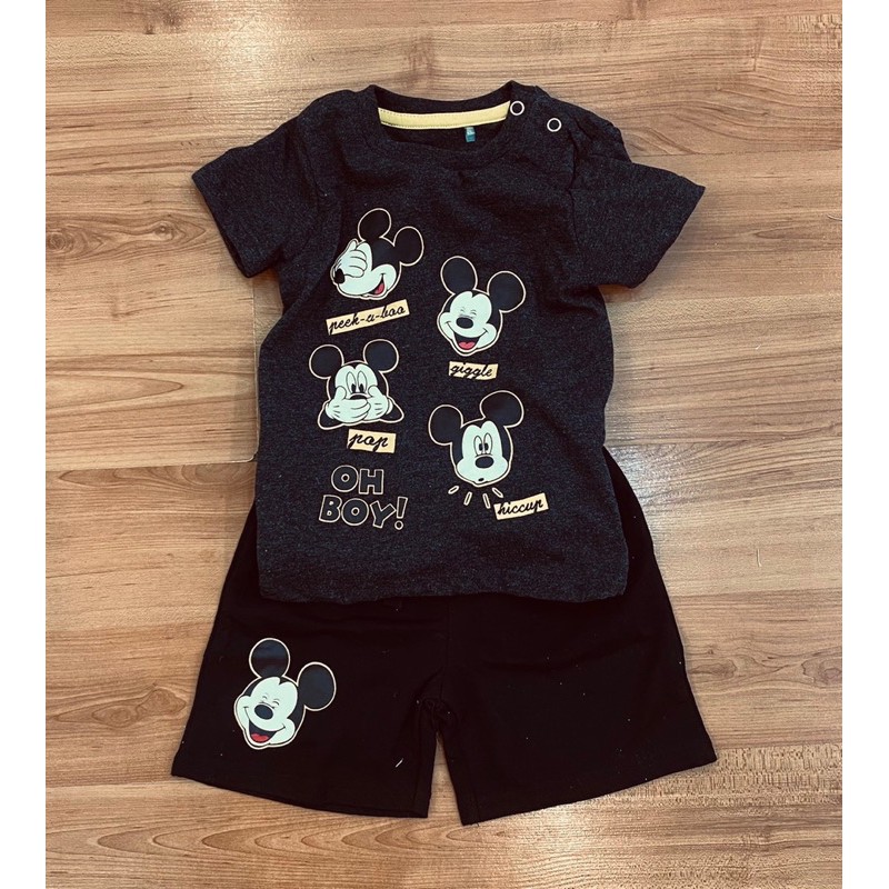 bộ cotton HM mickey bé trai