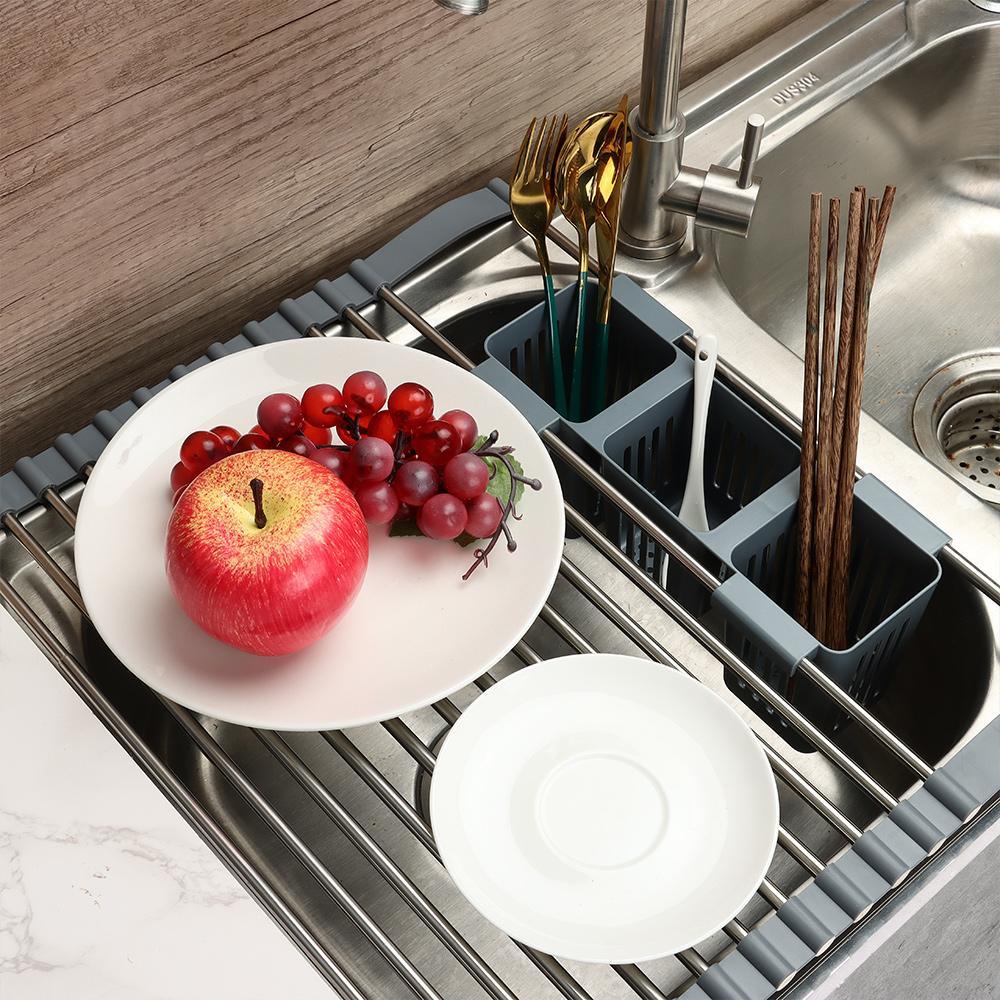 Rổ Inox Đựng Trái Cây Ráo Nước Có Thể Gấp Gọn