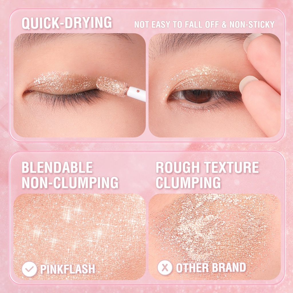 Pinkflash #Phấn mắt dạng lỏng 2 trong 1 chống nước sắc tố cao