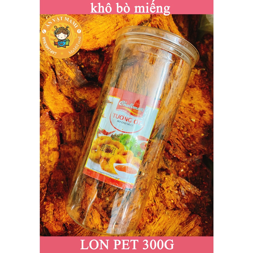 KHÔ BÒ MIẾNG MỀM, hũ pet 300g, loại ngon, MaMi Food