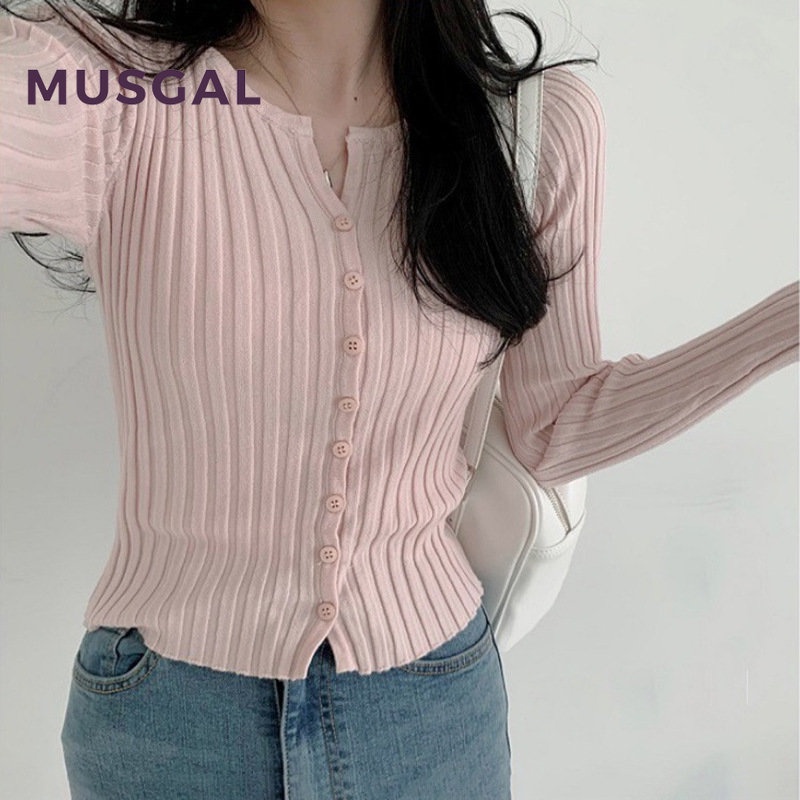 Áo Khoác Cardigan Dài Tay Cổ Chữ V Màu Sắc Thời Trang Cho Nữ