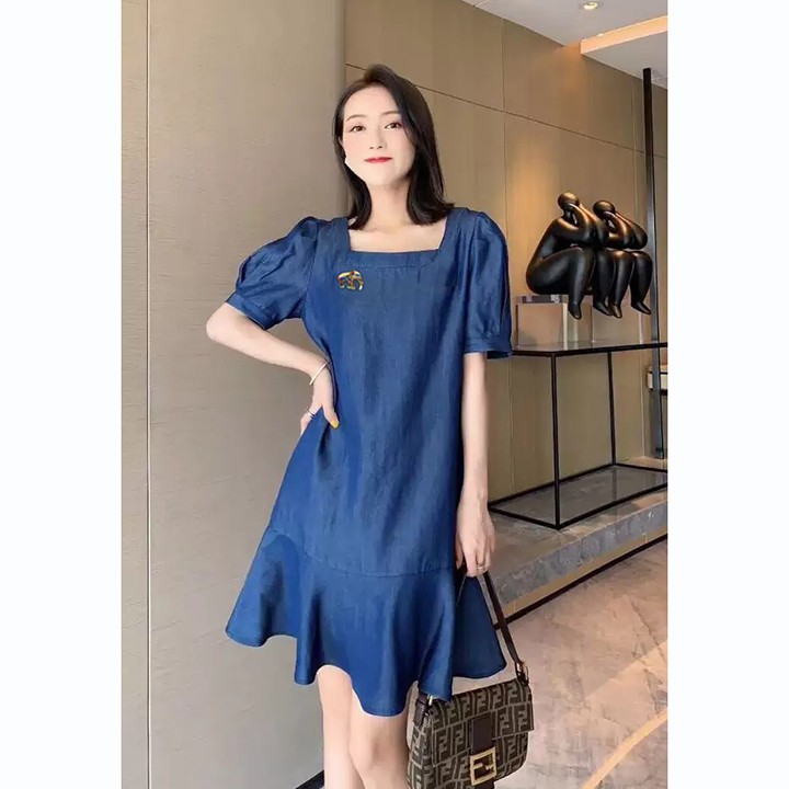 Đầm Jean Nữ Form Xòe Đuôi Cá Thời Trang